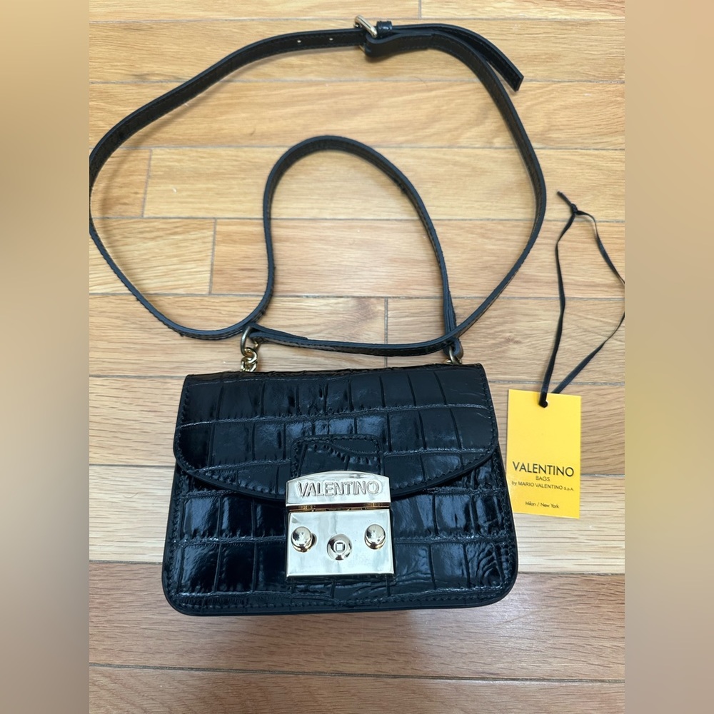Valentino black croco bag